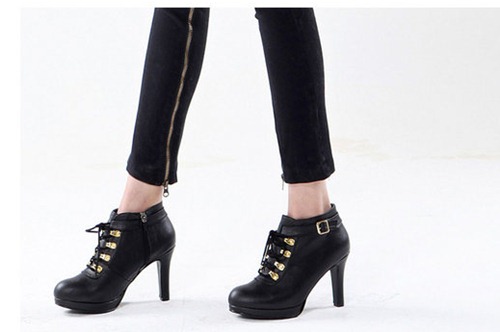 black lace up boots